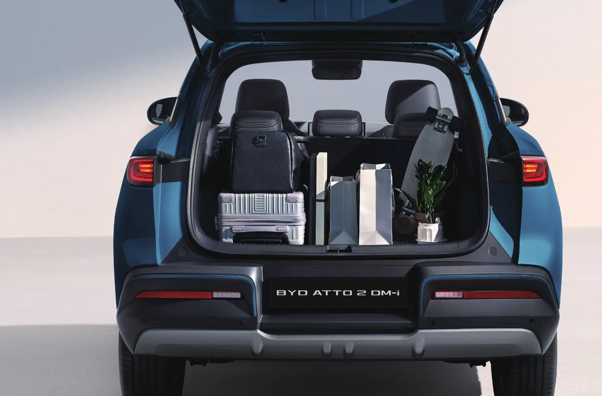BYD Atto 2 DM-i boot space with rear seats up