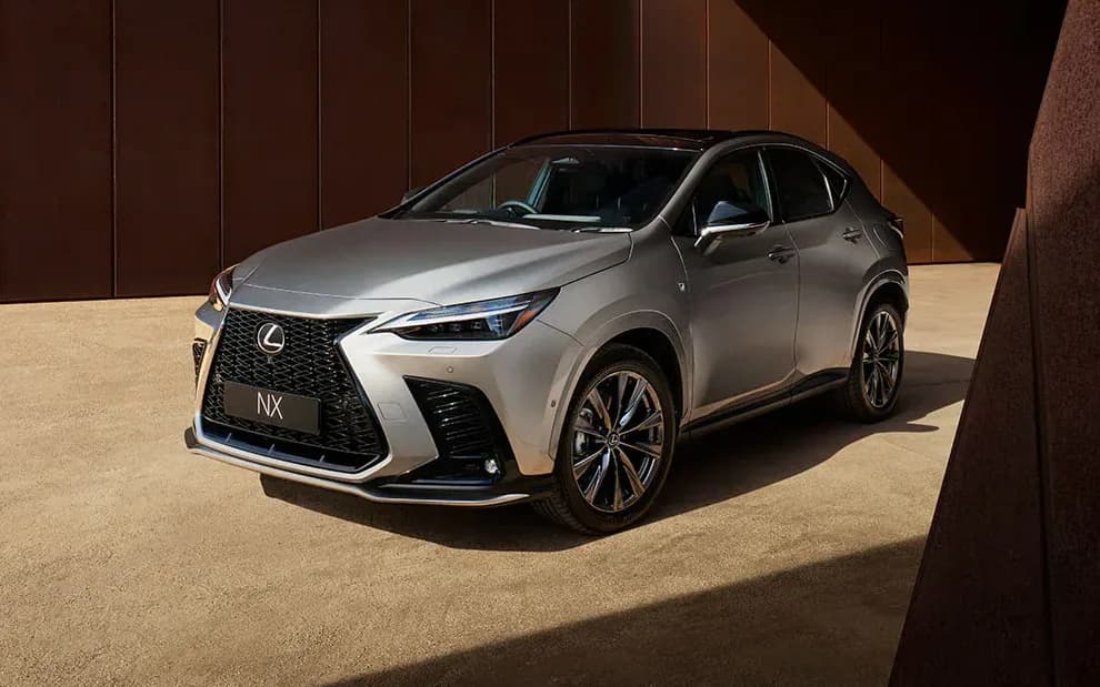 Lexus NX in white exterior side view on Australian road