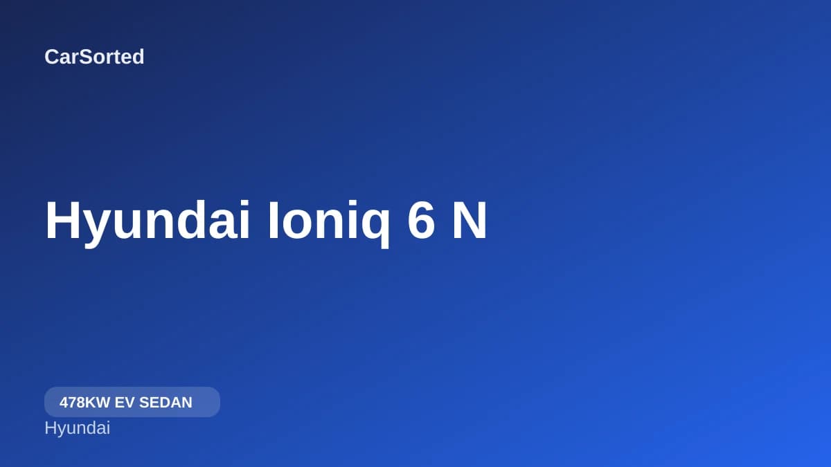 2026 Hyundai Ioniq 6 N: 478kW Electric Super-Sedan From $115,000