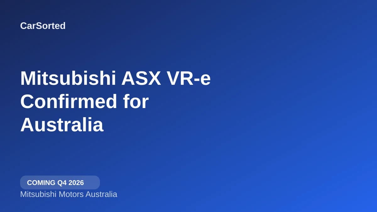 Mitsubishi ASX VR-e Confirmed for Australia Q4 2026: First Mitsubishi EV Since the i-MiEV, Four Grades, Foxtron-Built