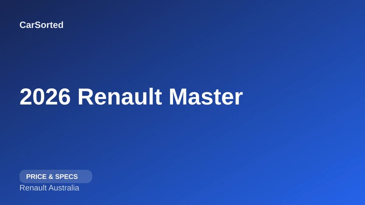 2026 Renault Master: New-Gen Van From $55,990, Electric E-Tech From $77,990