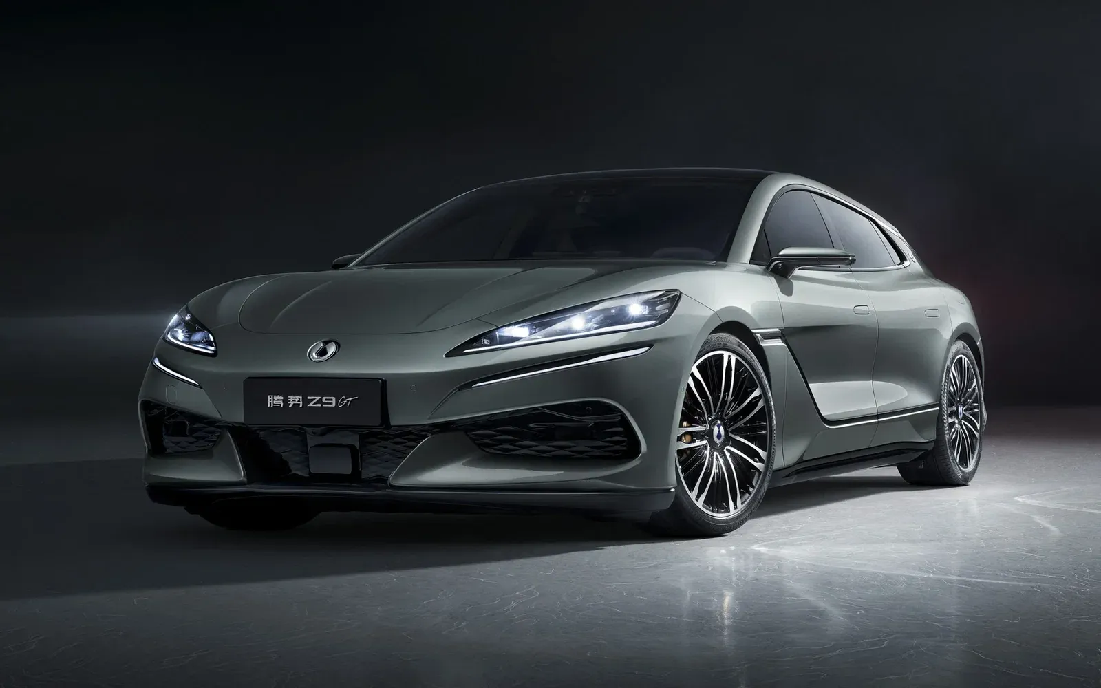 Denza Z9GT electric grand tourer front three-quarter studio shot
