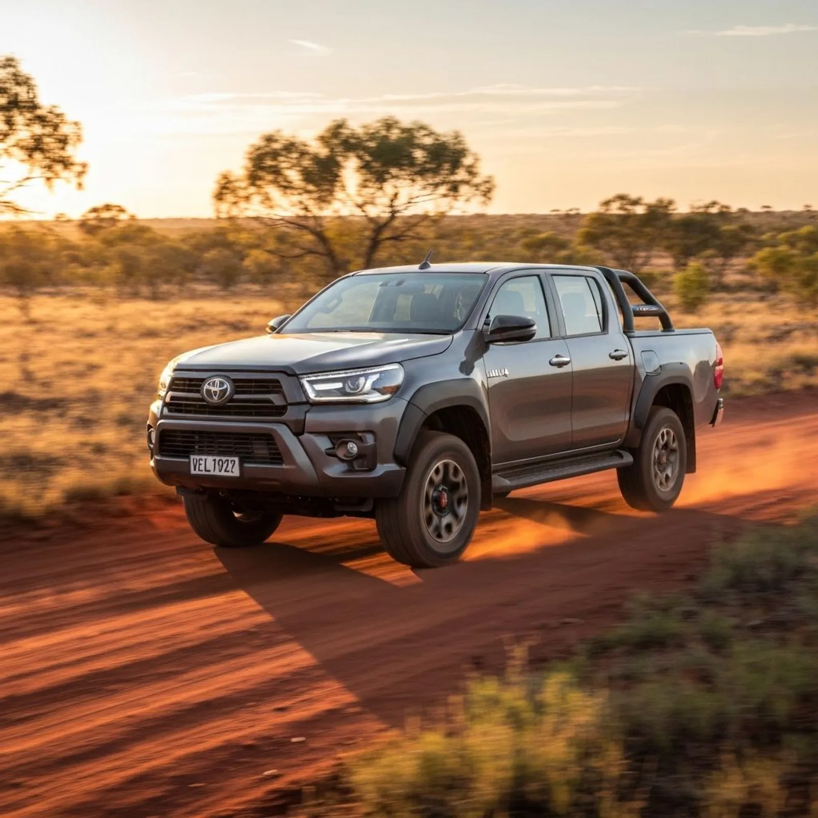 Toyota HiLux 4x4 dual-cab from three-quarter angle showing rear suspension and tub