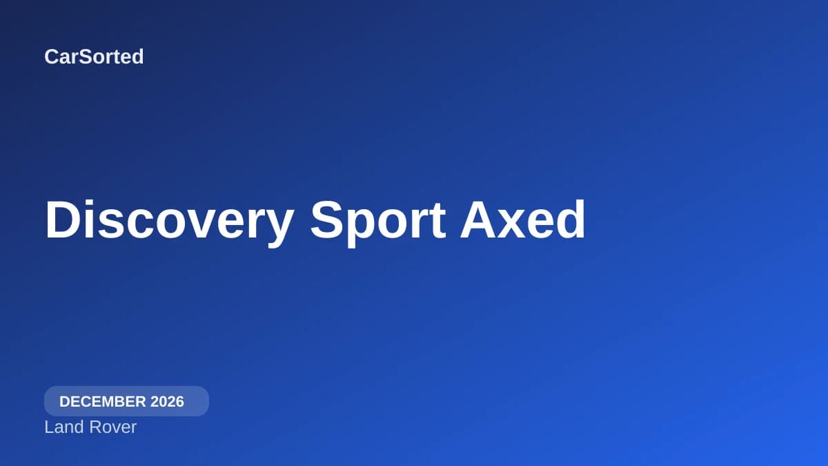 Land Rover Discovery Sport Axed: Production Ends December 2026, No Direct Replacement for Australia