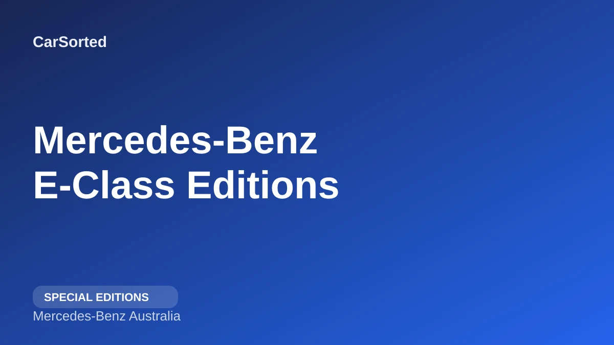 Mercedes-Benz E-Class Gains Two Blacked-Out Special Editions for Australia