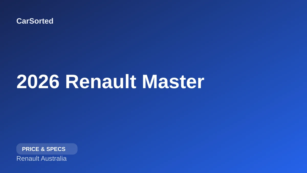 2026 Renault Master: New-Gen Van From $55,990, Electric E-Tech From $77,990
