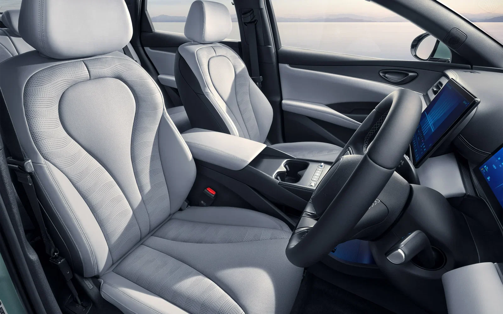 BYD Seal 6 interior showing front seats and touchscreen