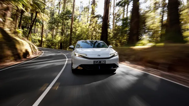 2026 Honda Prelude e:HEV front view driving on Australian road