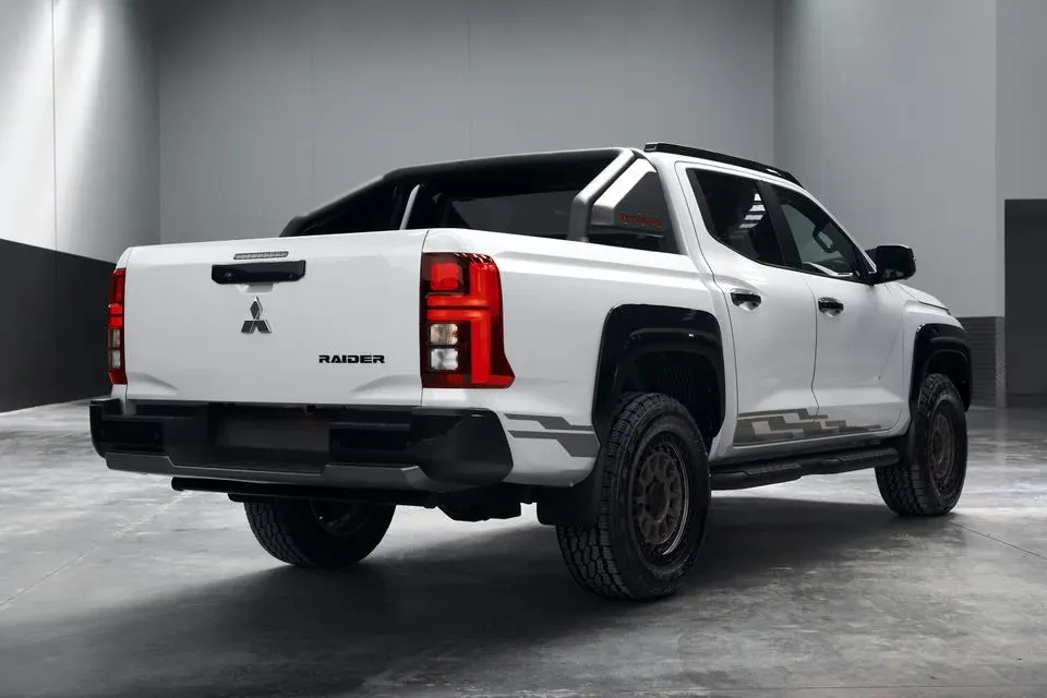 Mitsubishi Triton Raider rear three-quarter with Raider badging