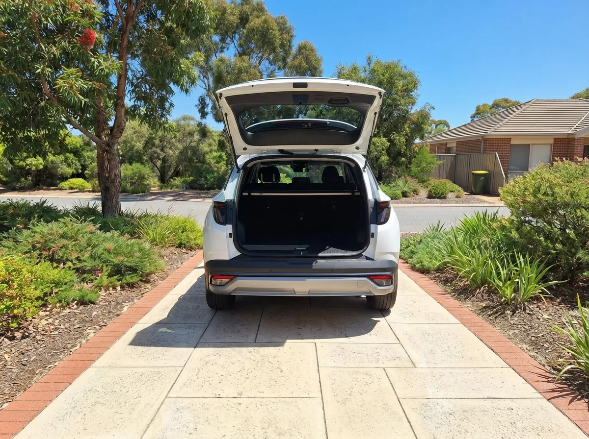 Hyundai Tucson boot open showing 539L cargo space
